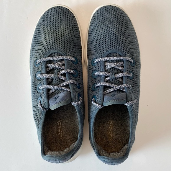 Allbirds Tree Runners Men’s Sneaker Shoes Sz 10 Blue Wool White Sole - Picture 3 of 10